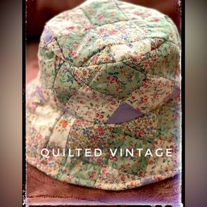 Vintage upcycled bucket hat made from quilts